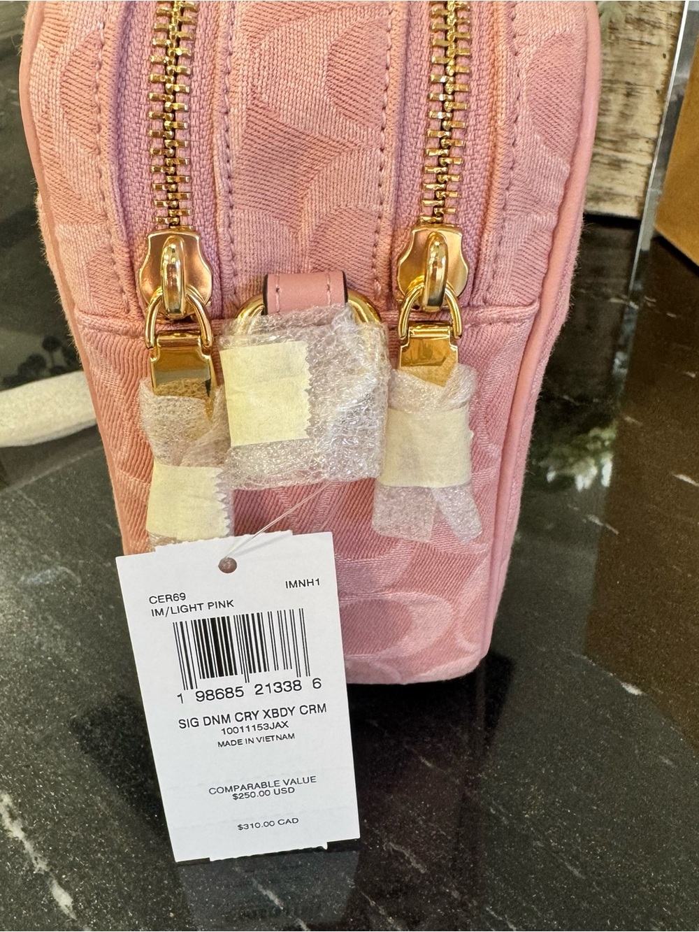 🌸COACH Carey Crossbody Bag in Signature Pink Denim Gold Hardware styleCER69 NWT - Picture 7 of 12
